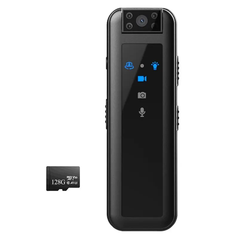 

N75R-маленькая камера движения HD1080P с инфракрасным цифровым видеорегистратором ночного видения, 128 ГБ, задний зажим для хранения для правоохранительных органов