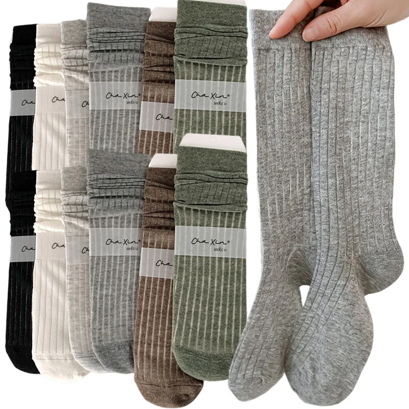 

Solid Color Woman Cotton Socks Fashion Summer Mesh Thin Breathable Loose Long Socks Women Elastic Harajuku Retro Cute Stockings