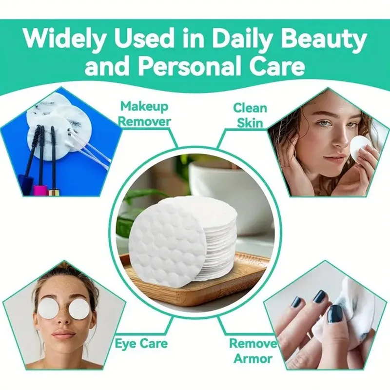 1/2/3 sacos de algodão removedor de maquiagem redondo descartável é usado para remover esmalte para limpeza facial diária remoção de maquiagem