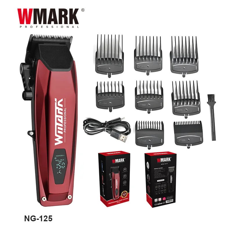 WMARK Electric Hair Clipper, NG-125, Oil Head, Carregamento, Salão, Venda quente