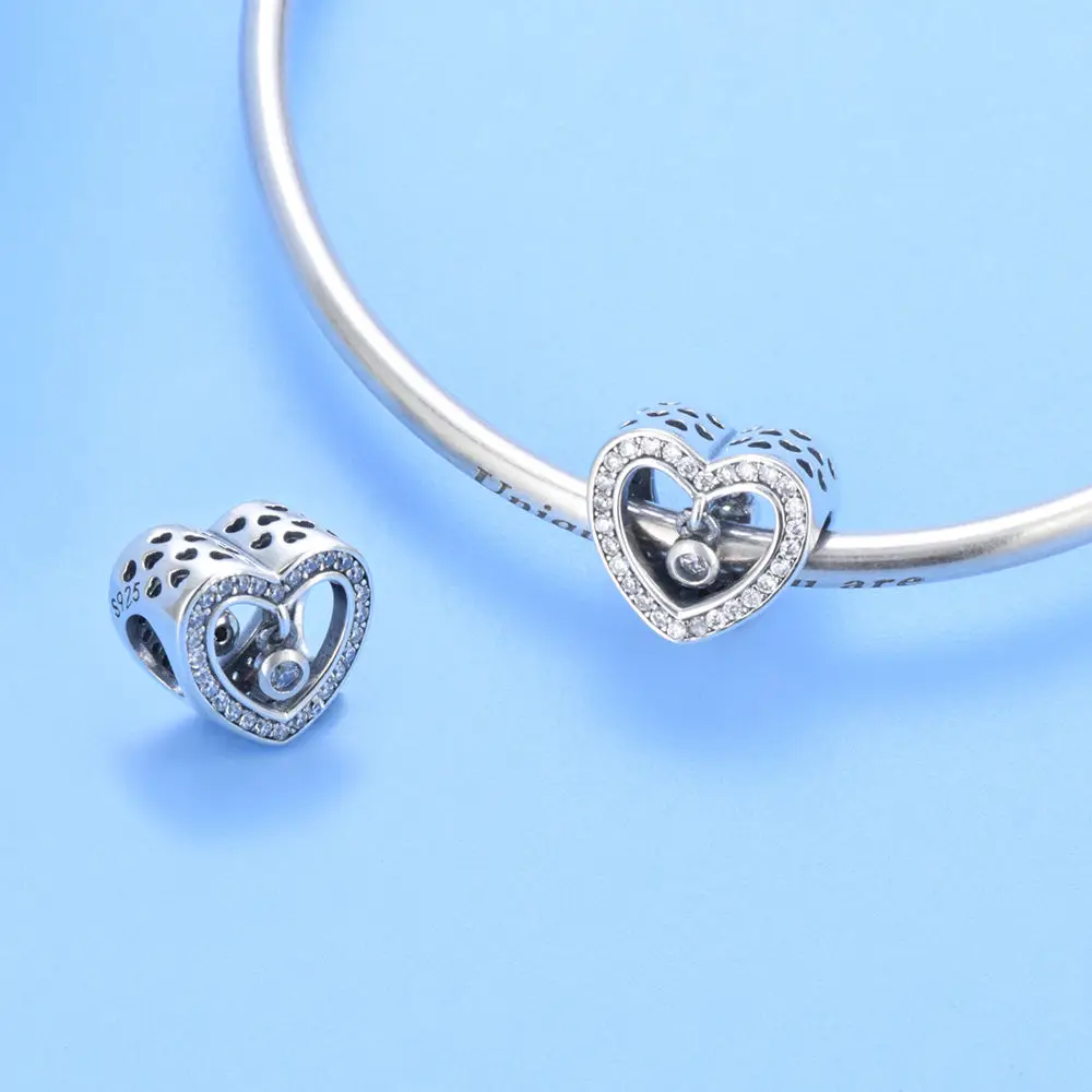 PANQDIY 925 sterling zilveren hartdraaddecoratie, diverse stijlen, romantische en modieuze armbandaccessoires