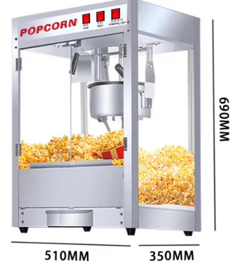 Commercial Use Automatic Large Capacity Heat Preservation  Electric Heating Stainless Steel Popcorn Machine