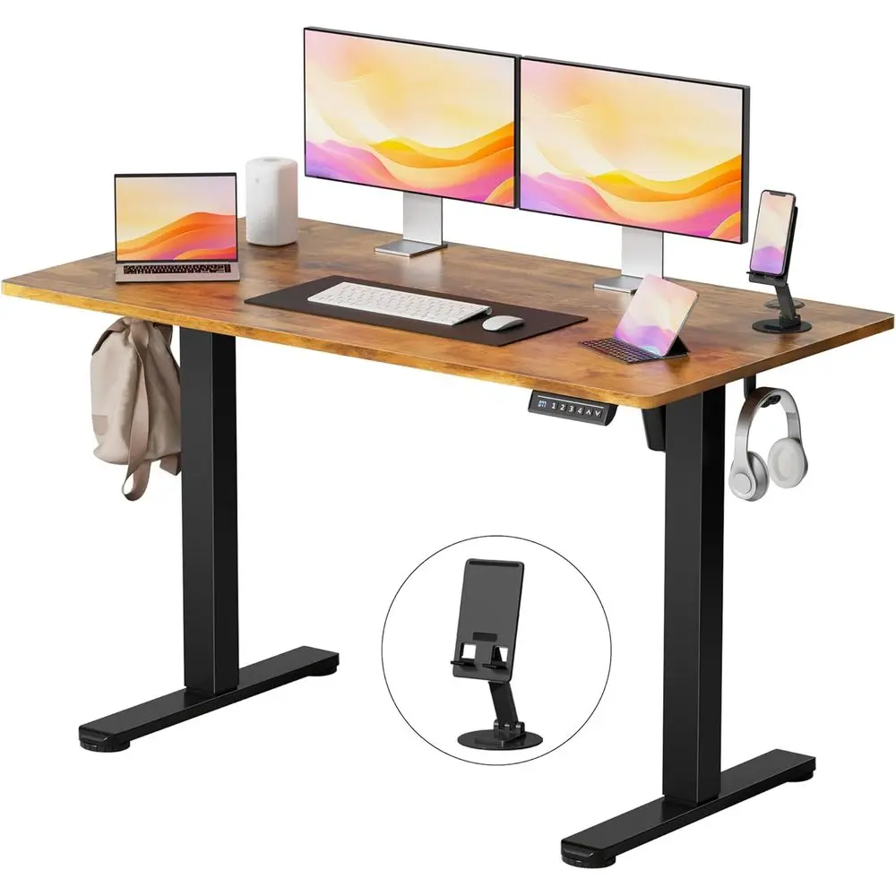

Height Adjustable Electric Standing Desk, 46 x 24 Inches Memory Home Oice Sit Stand up Desk with Pe Holder and USB Charging Port