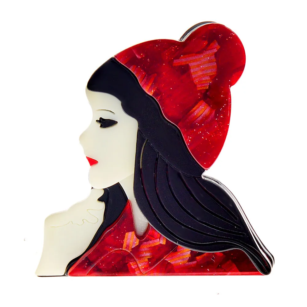 Retro elegante Mädchen Acryl Brosche Pin koreanischen Stil Mode accessoire für Kleidung Taschen