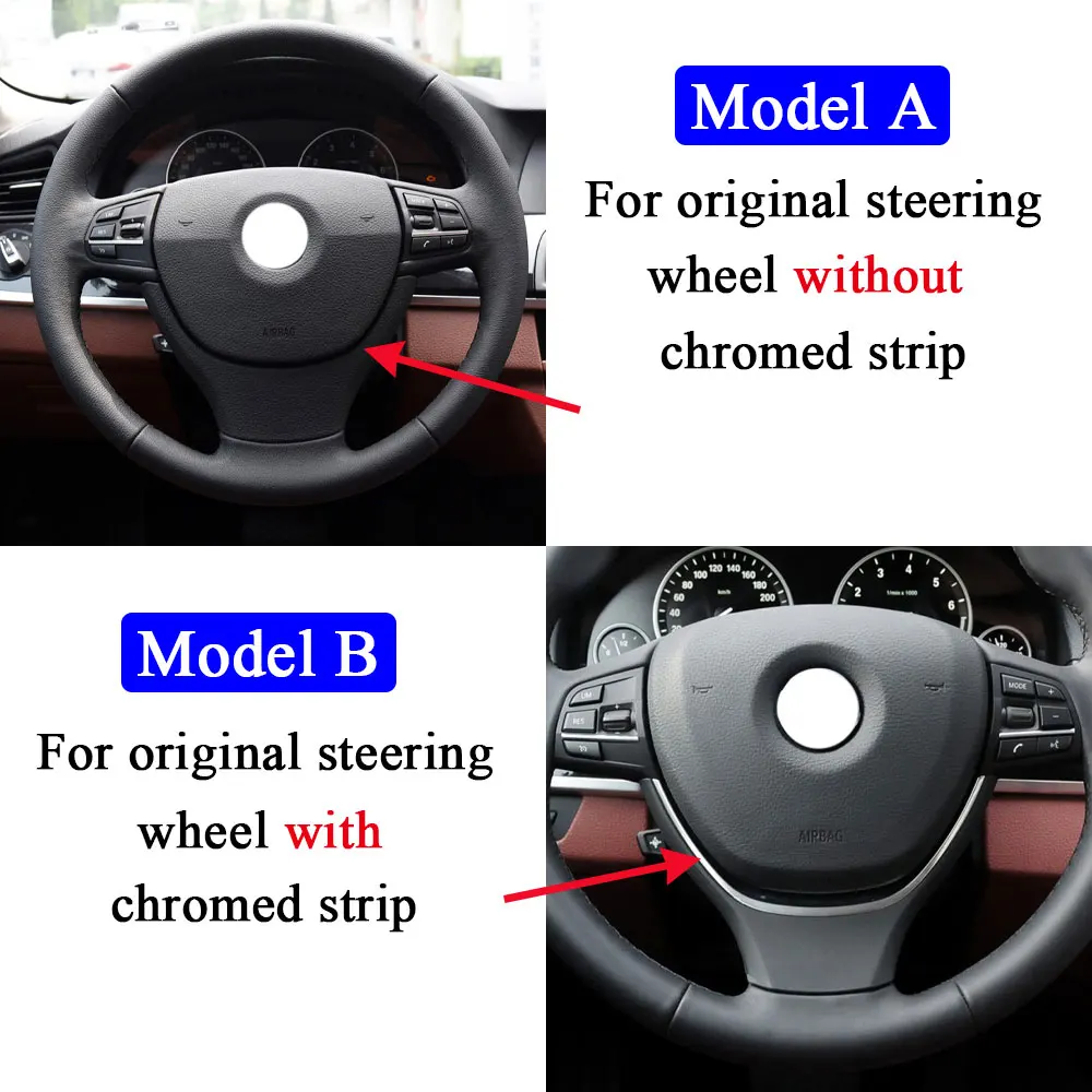 Black Carbon Steering Wheel Cover Trim Replacement For BMW 5 GT 6 7 Series F10 F11 F07 F06 F12 F01 F02 2009 2010 2011 2012 2013