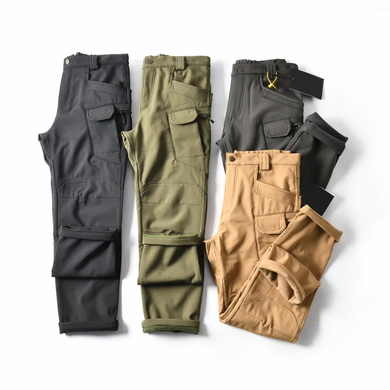 new-outdoor-windproof-splash-proof-plush-warm-tactical-soft-shell-charging-straight-leg-casual-pants-men-autumn-winter-trousers