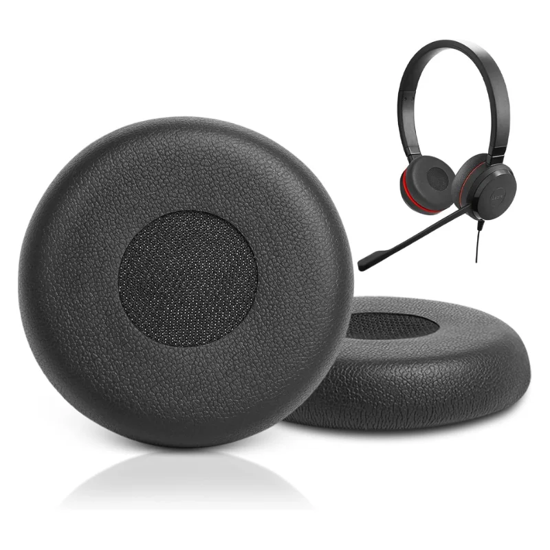 Coussinets d'oreille de remplacement Ivinxy en cuir protéiné professionnel pour casques Jabra Evolve 20, 20se, 30, 30II, 40, 65, 65+