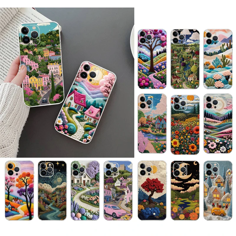 حافظة هاتف Carcasa Funda لهاتف iPhone 17 Pro Max Air 16 15 14 13 Pro Max 15 16 Pro 15Plus حافظة مشهدية لشجرة الفن الفرنسية