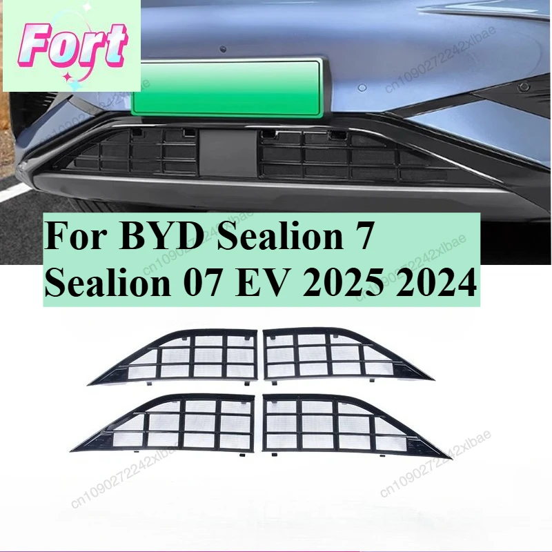 New ABS Car Honeycomb Grid Auto Bumper Grill Guard Inserts Air Inlet Cover Accessories For BYD Sealion 7 Sealion 07 EV 2025 2024