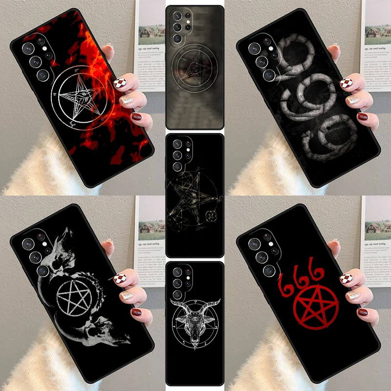 

Pentagram 666 Demonic Satanic Phone Case For Samsung Galaxy S25 S23 S30 S21 S20 FE S24 S22 Ultra Note 10 20 Plus Cover lite