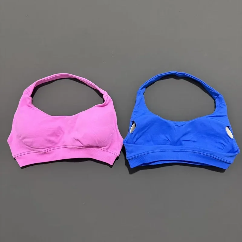 Women Sports Bra Seamless Halter Yoga Clothes Removable Cups Women Workout Clothing Gym Backless Bra Running Workout Tops image 5