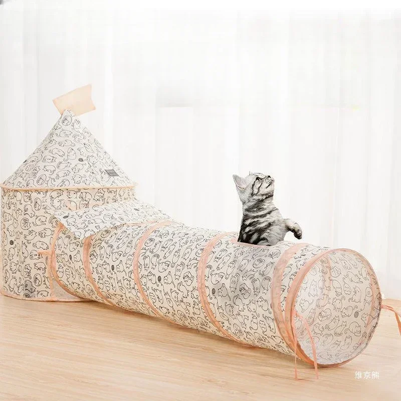 

Cat Bed Play Tunnel Mat Pets Kitten Puppy Rabbits Home Foldable Soft Cat Tunnel Tubes Toys Pet Playing Bed Gift