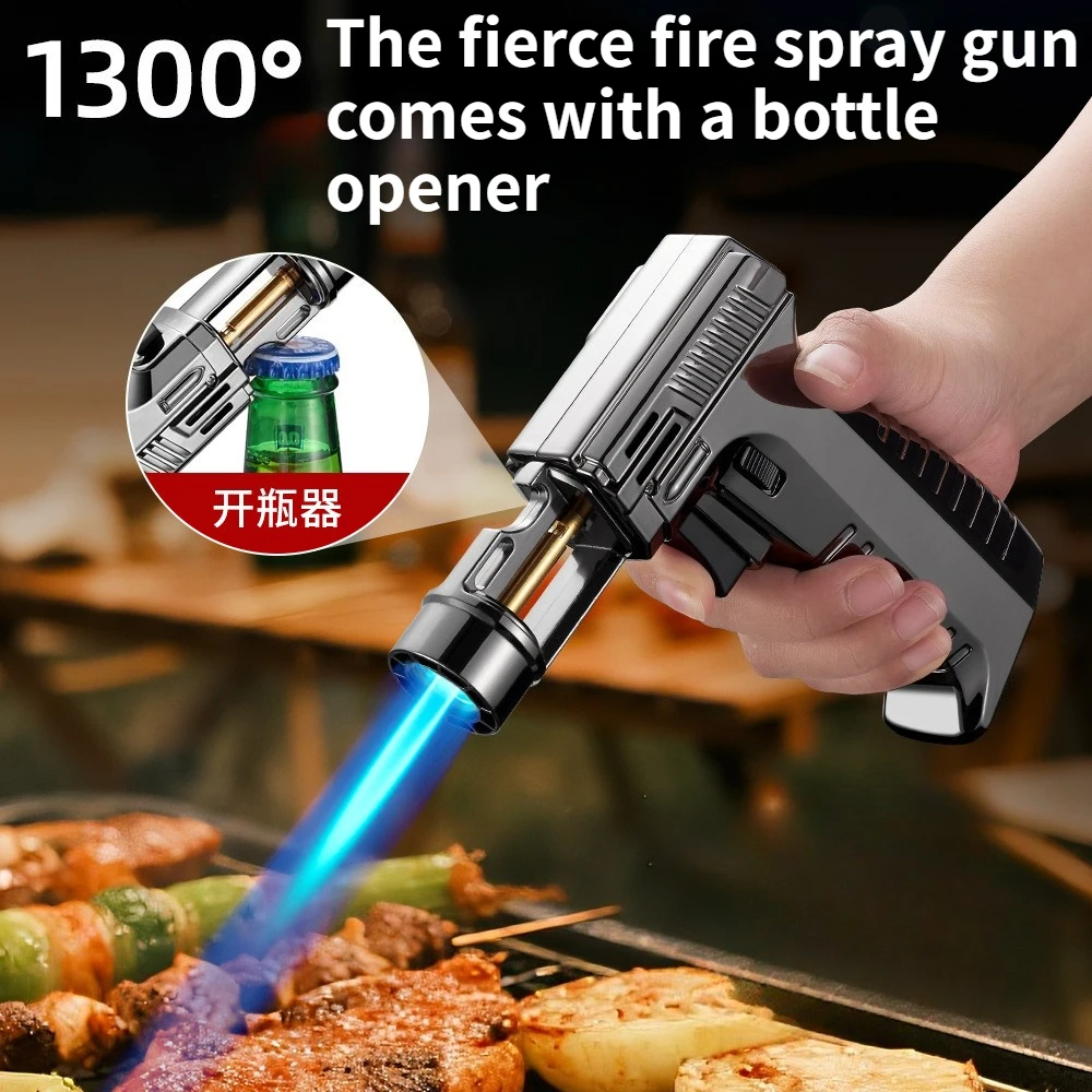 

Creative Direct Fire Cigar Metal Spray Gun Outdoor Barbecue Portable Spray Gun with Bottle Opener