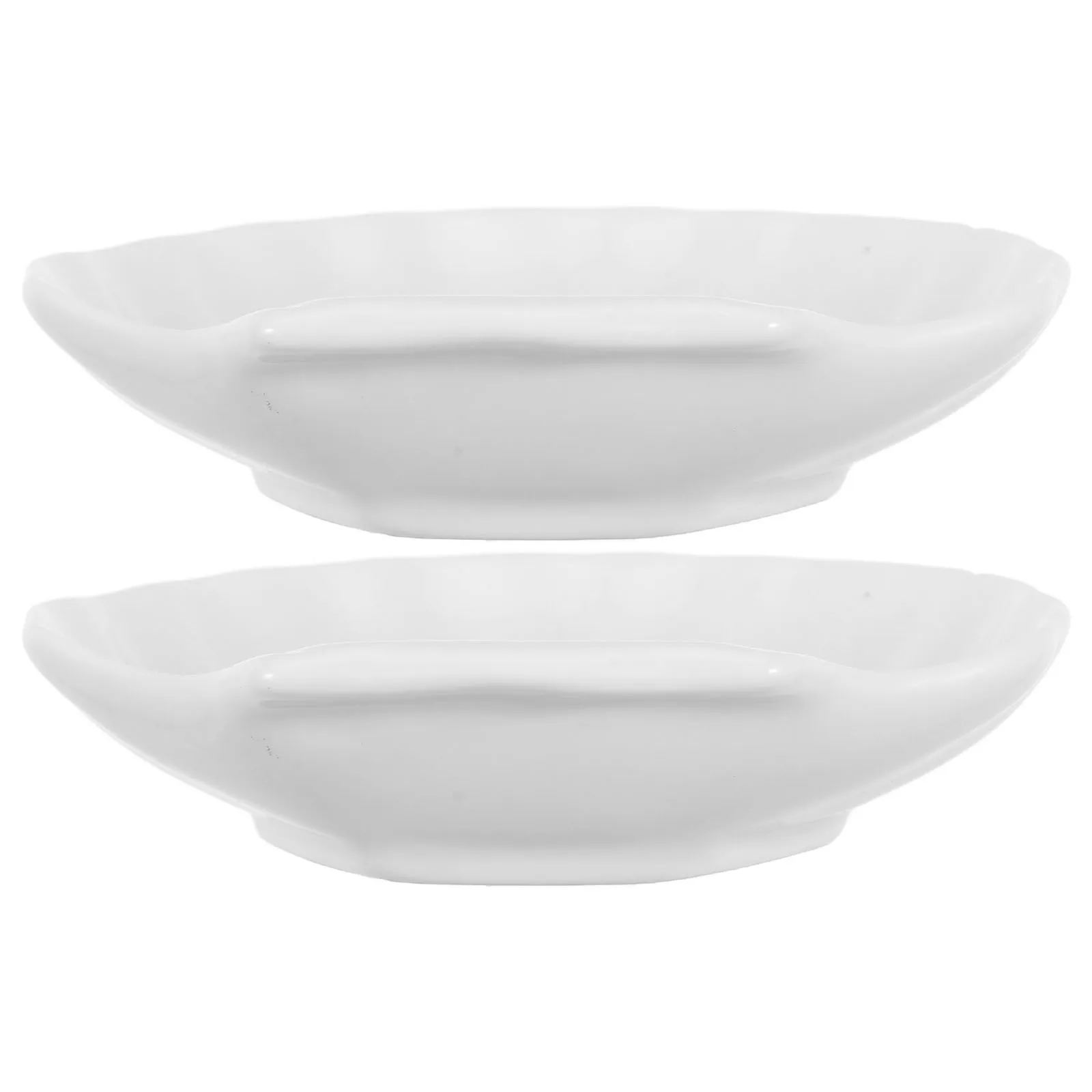 

2Pcs Decorative Food Plate Simple Sleek Appearance Durable Material Salad Cake Pastry Serving Dish Kitchen Supplies