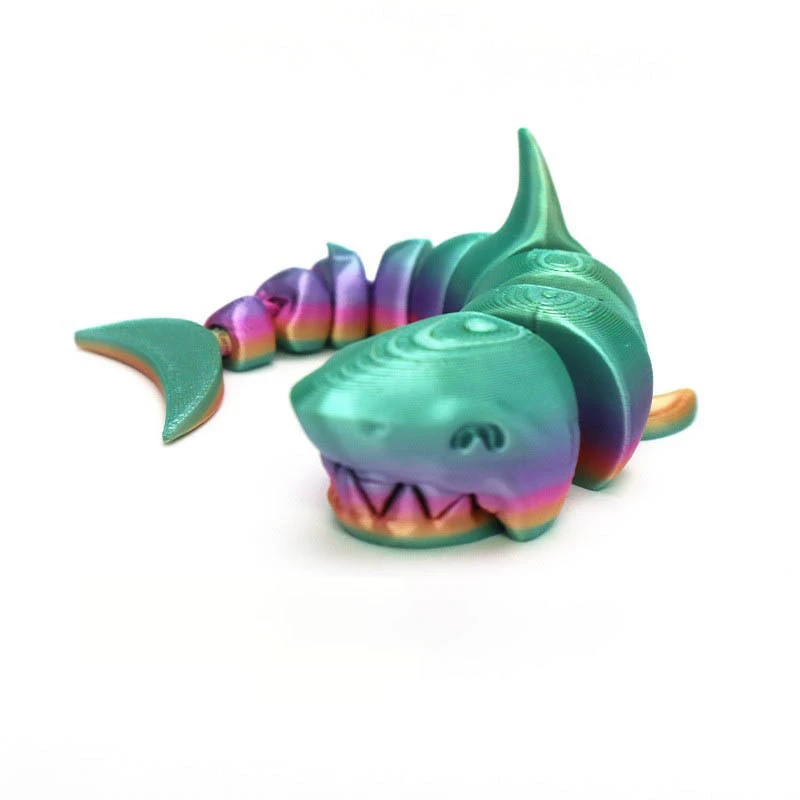 تمثال سمك القرش المفصلي المطبوع ثلاثي الأبعاد، وديكور المحيط، والمفاصل متحركة بالكامل وقابلة للتشكيل، وديكورات سطح المكتب وغرفة النوم