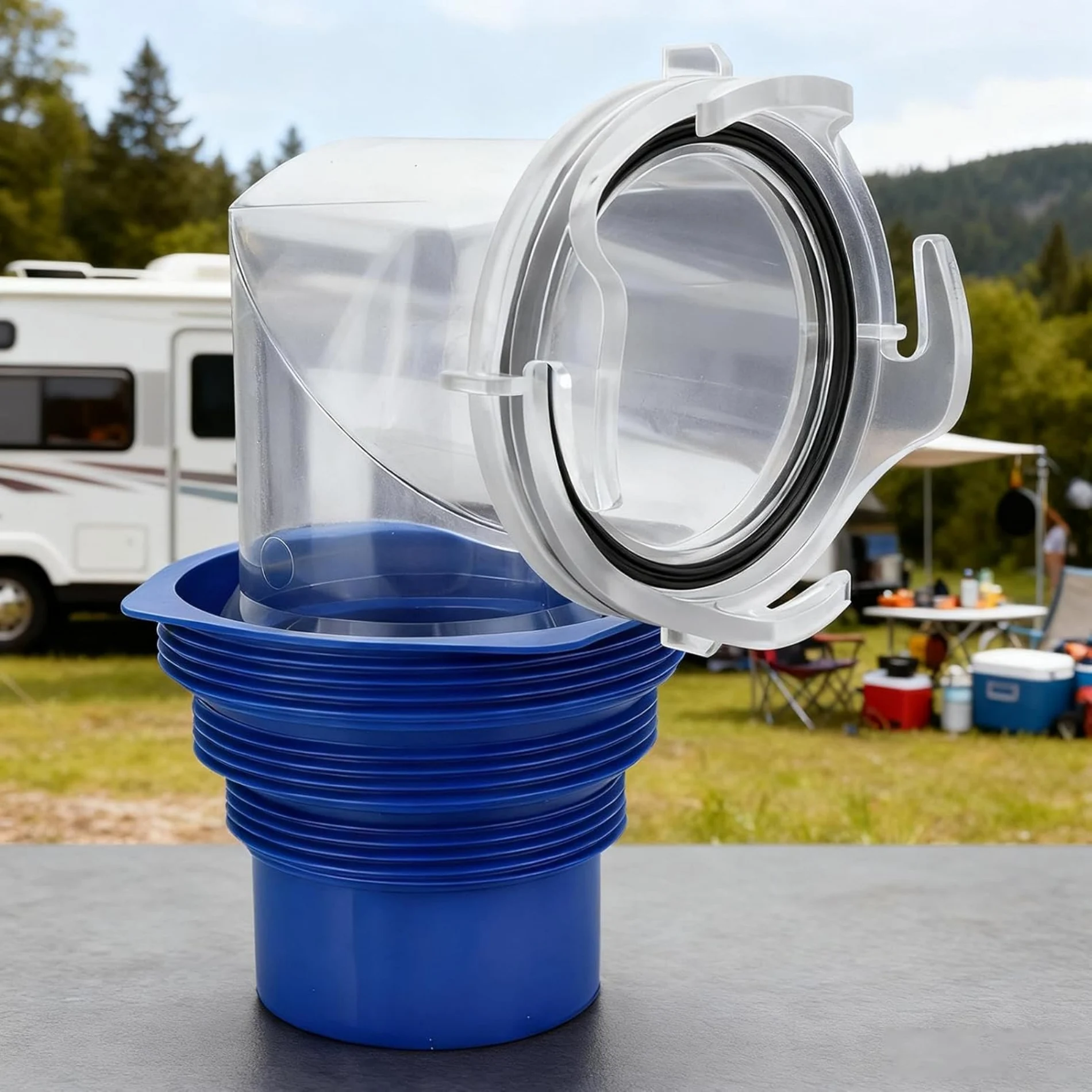 

90° Hose Elbow Rv Sewer Connection Fittings 4-In-1 Adapter For Trailer Motorhome Camping Travel Drain Outdoor Tailgating Caravan