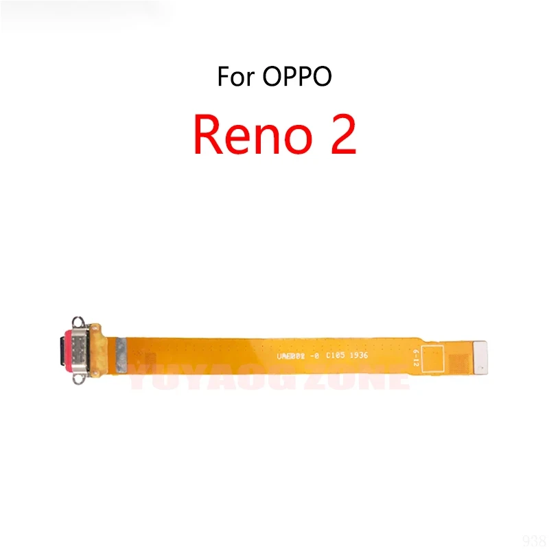 10 unids/lote para OPPO Reno 2 conector de base de carga USB puerto de carga enchufe Jack Cable flexible