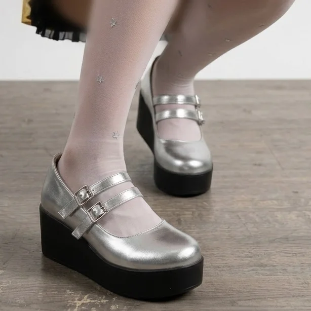 Nikke Anis Cosplay Shoes Game Cosplay Silver Boots Big Size Halloween Party PU Leather Shoes Custom Made