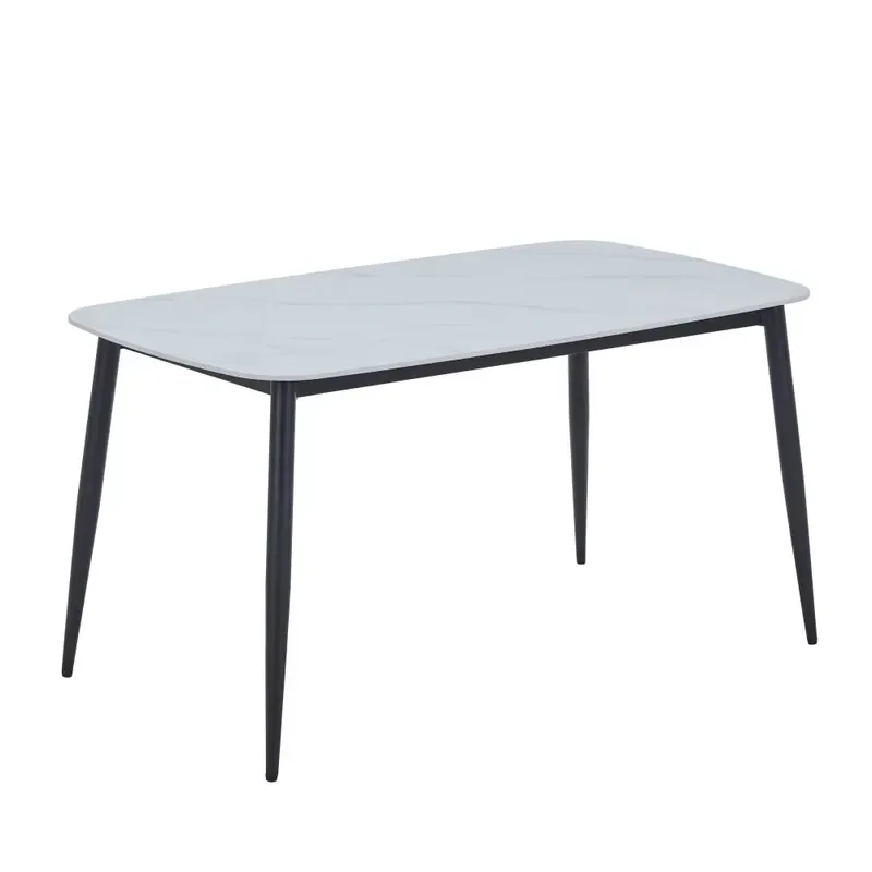 High Quality Nordic Style Slate Table Top Metal Legs Dining Table for Fast Food Restaurants Coffee Shops