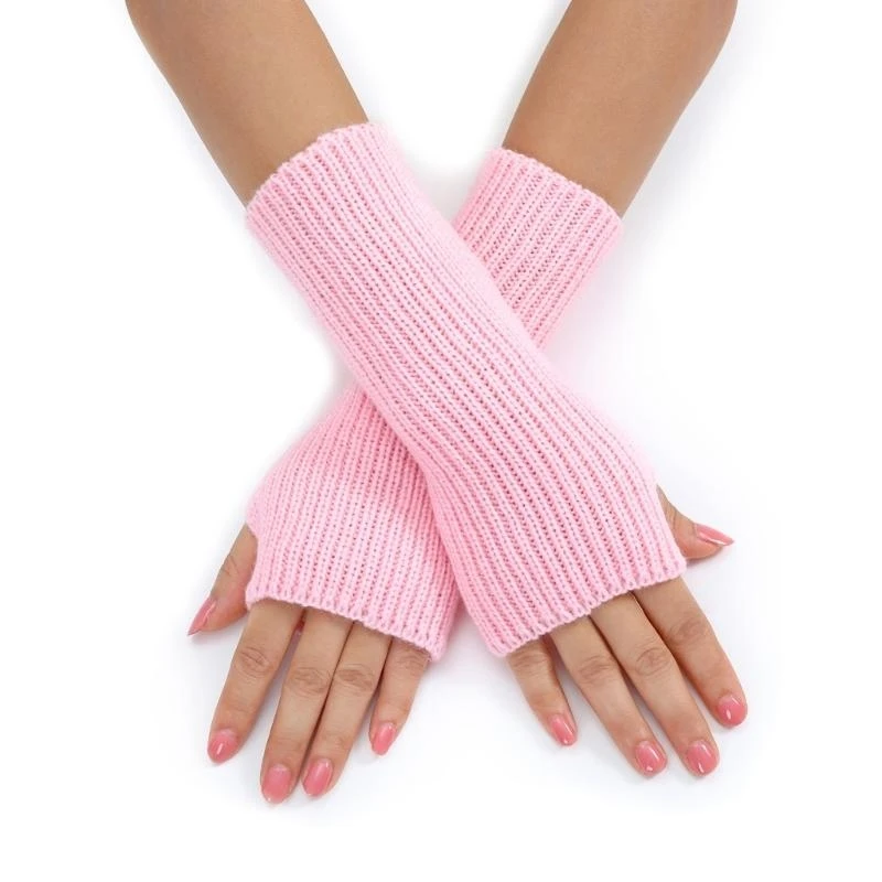 5asd Găng tay đan mùa đông Phụ nữ Găng tay nửa ngón tay ngoài trời