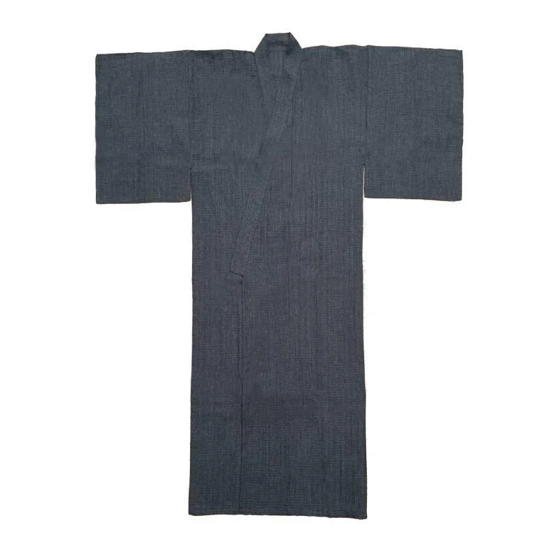 Traditional Japanese KIMONO Fashion YUKATA Summer Men Long Robes With Belt 95% Cotton Pajamas Set Male Sleepwear Bathrobe