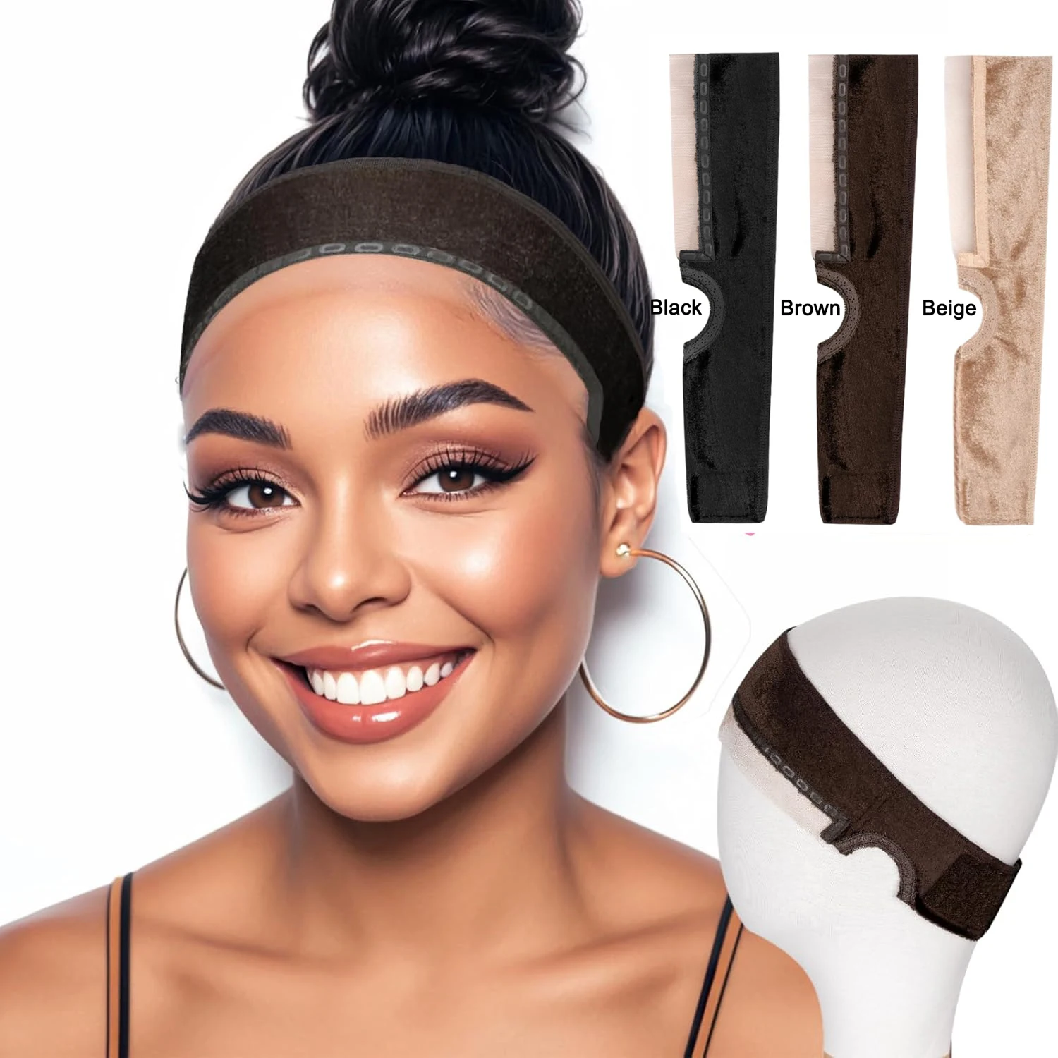 Non-slip Soft Velvet Women Wig Grips Headband Women Silicone headband Velvet To Hold Wigs Wig Accessories