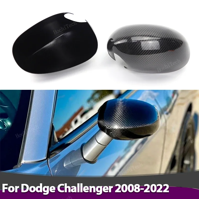 

Real Carbon Fiber Rearview Mirror cover Cap add-on sticker for Dodge Challenger 2008-2022