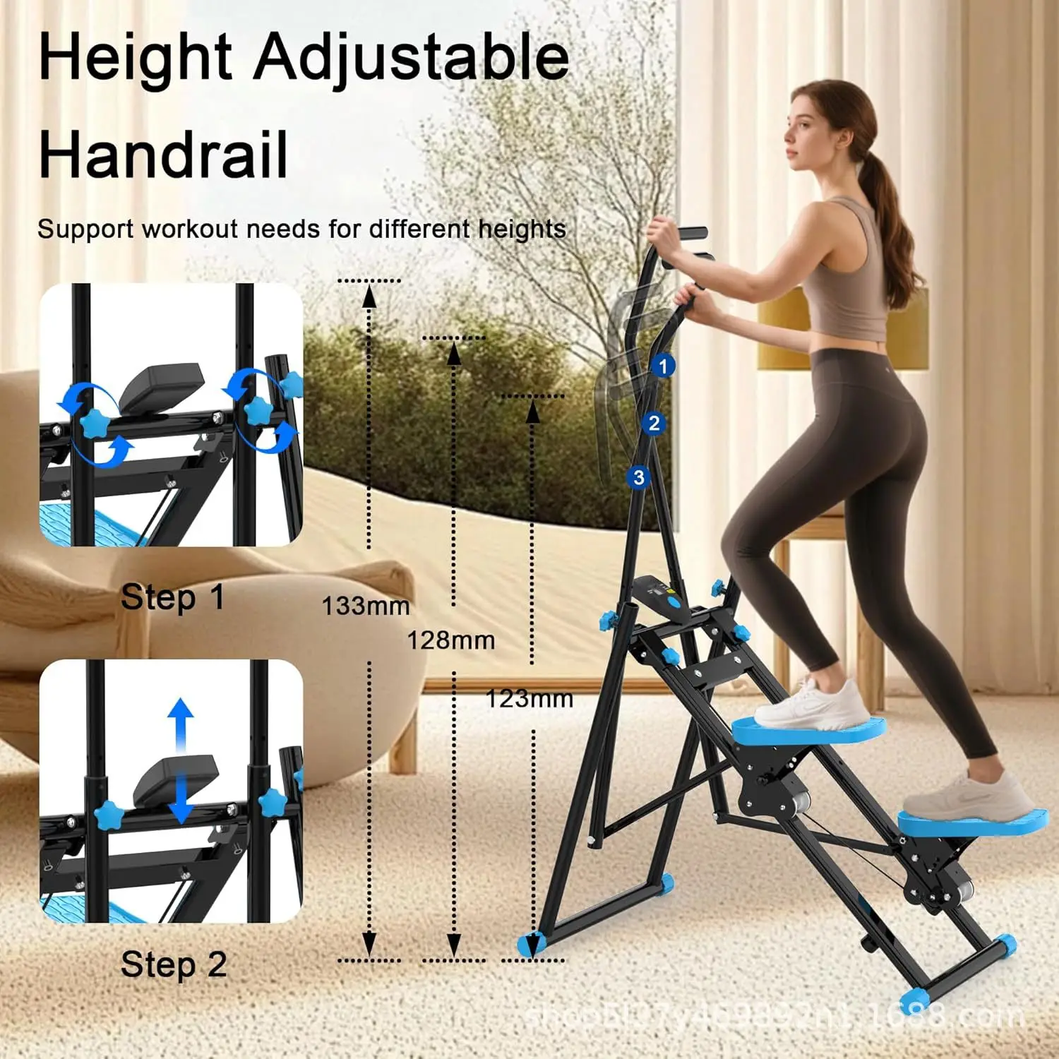 Cast Iron Durable Stair Stepper Home Compact Foldable Vertical Climber Full-Body Workout Gym Cardio Exercise Equipmentt