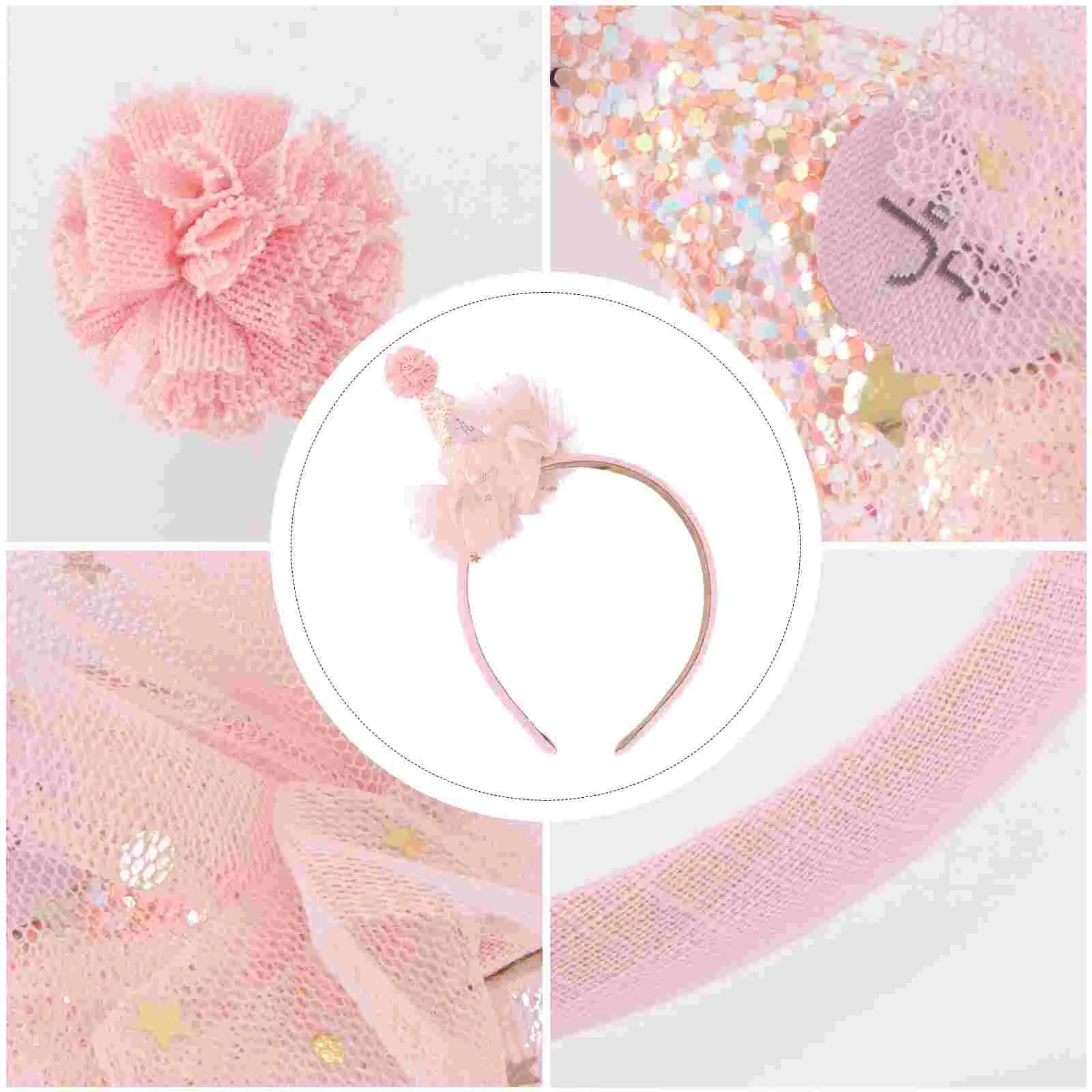 Baby Bonnet Headband Birthday Hat Party Princess Decor Pink Hair Decoration Props Child