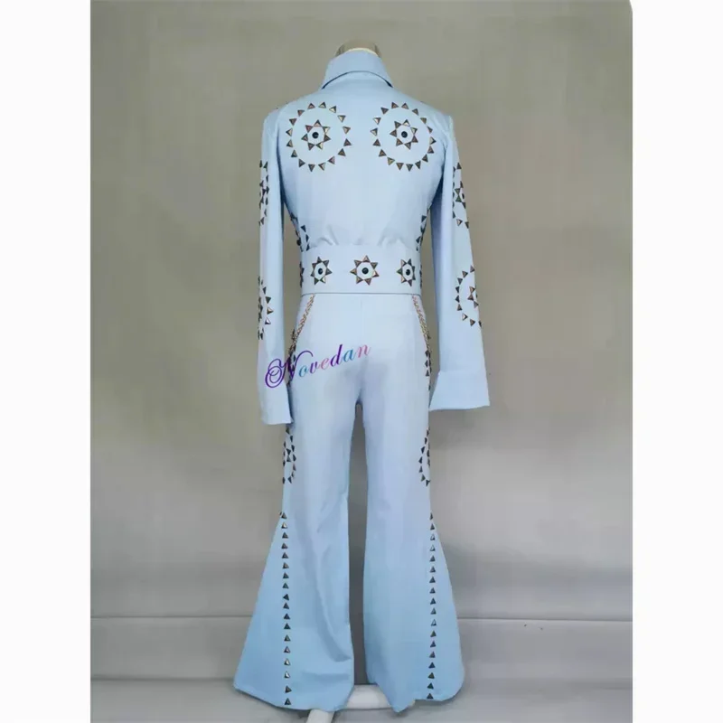 Luxury High Quality Presley Costume Diamond Rock Singer Cosplay Ballroom Dance Performance Party Costume Men Custom Make