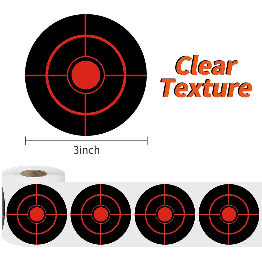 100/200/250Pcs Shooting Targets Splatter 3in Target Stickers Self Adhesive Paper Targets for Shooting Range Handgun Archery