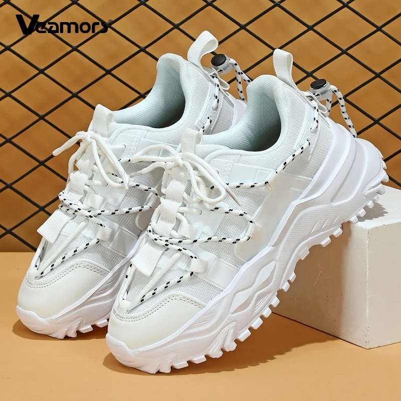 

Breathable Women's Running Shoes Men's Fashion Lace-up Sneakers Comfortable Couple Platform Casual Shoes Non-slip Trainers