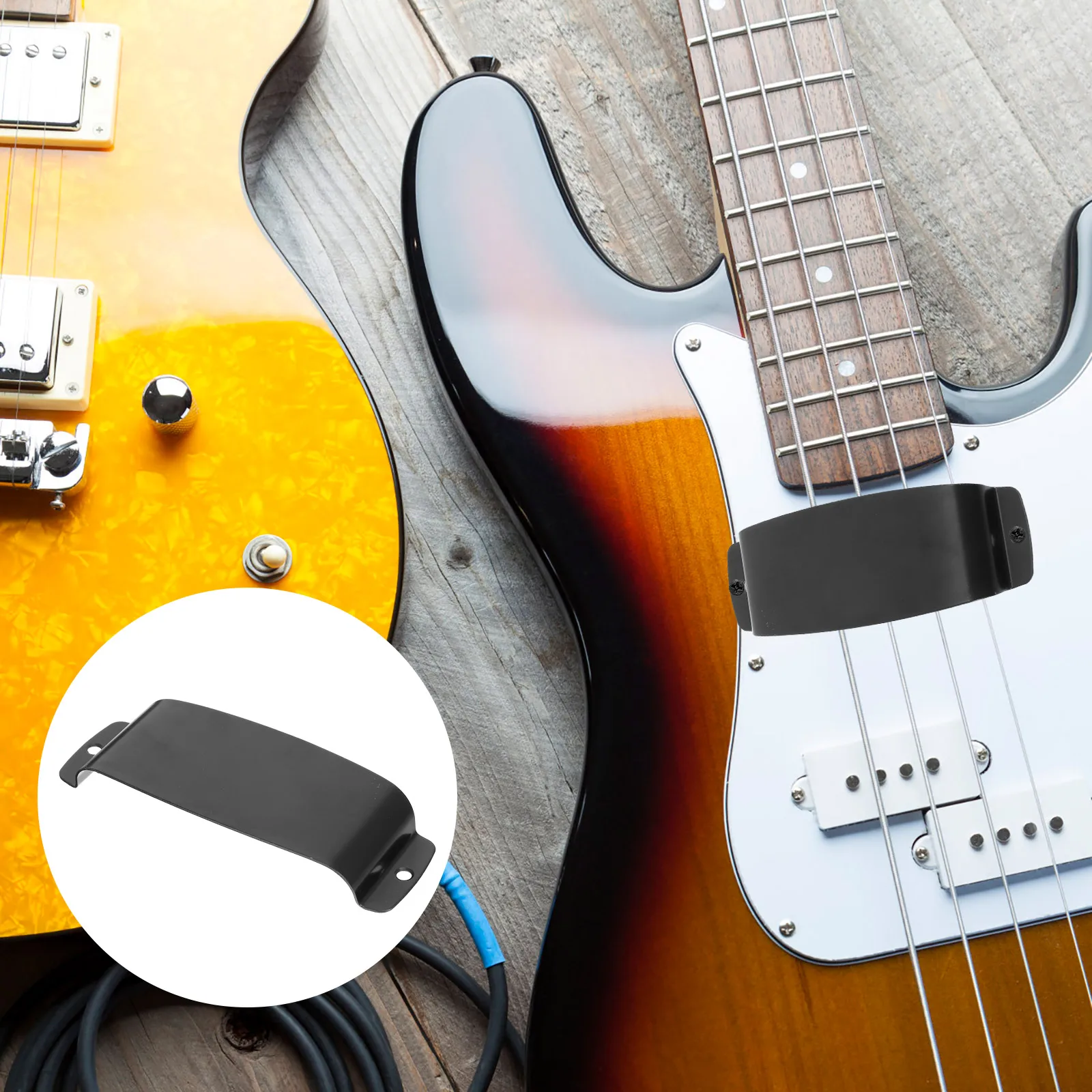 

Bass Pickup Cover Bridge Protector Zinc Alloy Safety Mask Guitar Protection Plate Practical
