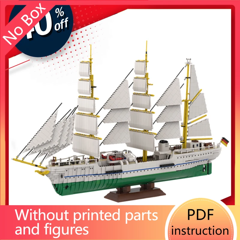 قوارب وقوارب بناء مركب شراع عسكري للبحرية الألمانية للبالغين، سفينة تدريب moc، قوالب بناء عسكرية كريستية بحرية
