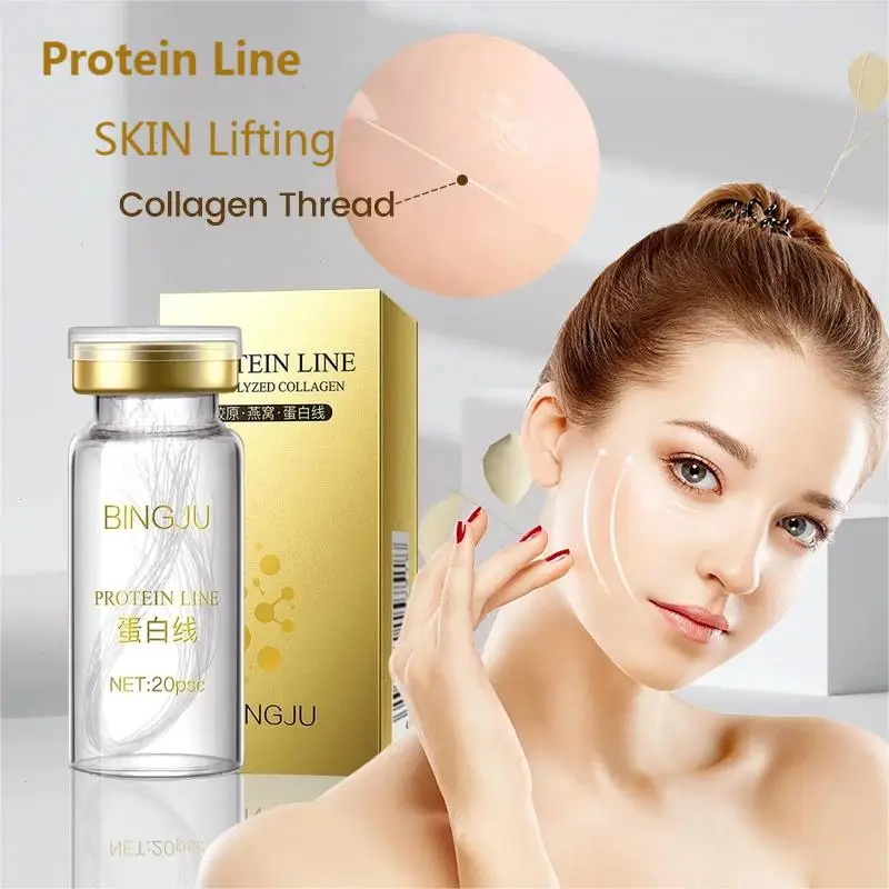 

20-100pcs/Bottle Collagen Protein Silk Thread Line Lift Face Lifting Essence Absorbable Pores Remove Anti-aging Facial Serum