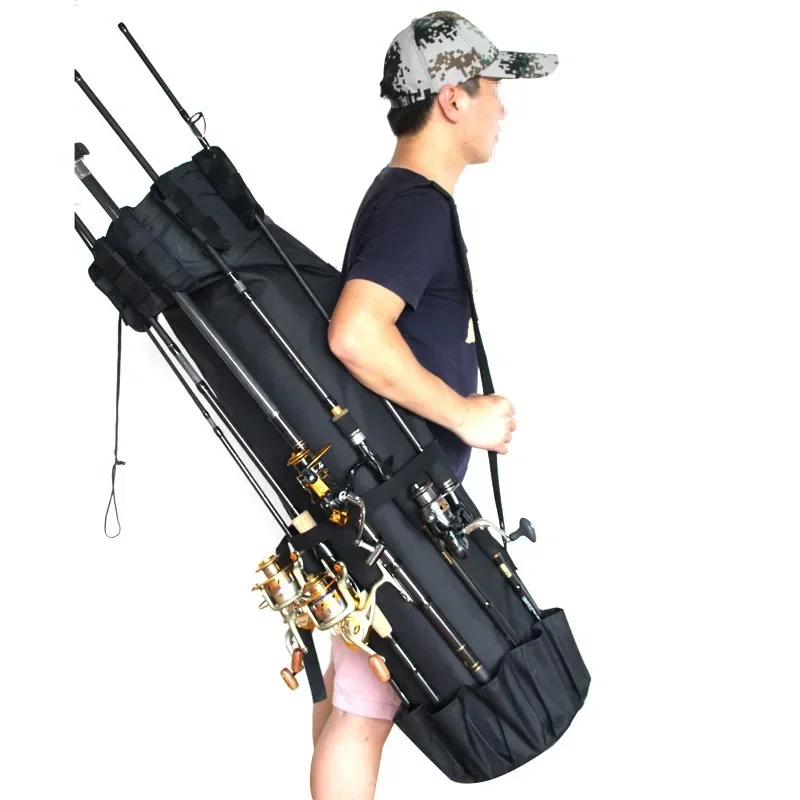 

2024 Large Capacity Foldable Fishing Rod Carrier Reel Bag Fishing Lure Backpack for Rods Boxes Storage Fishing Tool Bag