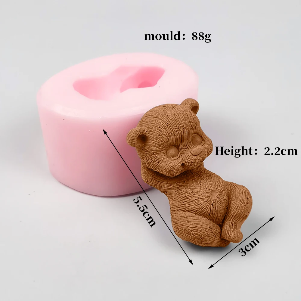 

PRZY Mold Silicone 3D Cute Cartoon Toy Bear Sleeping Bear Soap Mold Silicone Fondant Mould Chocolate Mousse Cake Molds Resin