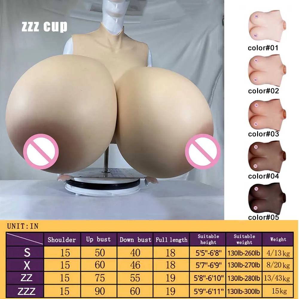 S/Z Cup Breast Forms X  Fake Boobs Z Silicone Breastplate Man to Woman Cosplay Crossdress ZZ for Transgender Ladyboy LGBT