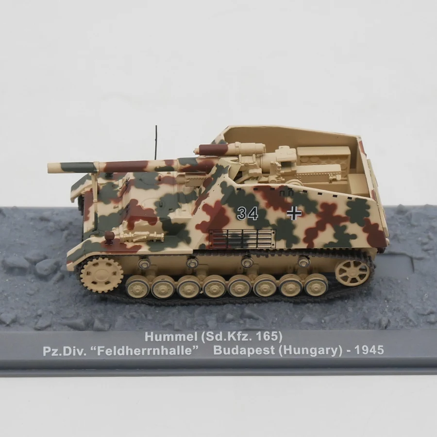 

Die cast 1:72 ratio Sd Kfz 165 Hummel Bee self-propelled artillery World War II German armored tank model