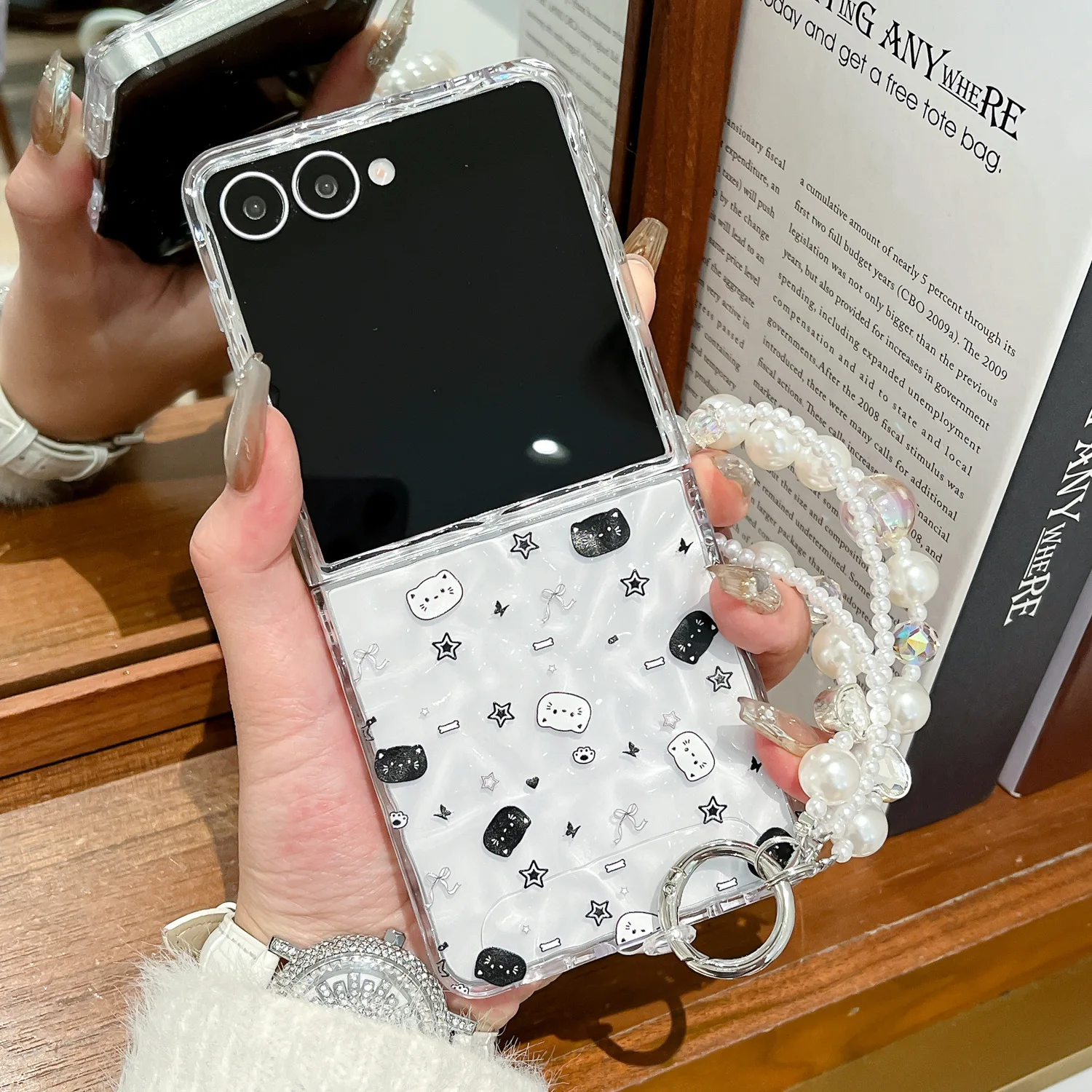 

Mini Cat Phone Case For Samsung Galaxy Z Flip 7 6 5 4 Protective Back Cover For ZFlip5 ZFlip6 ZFlip7 Case Shell