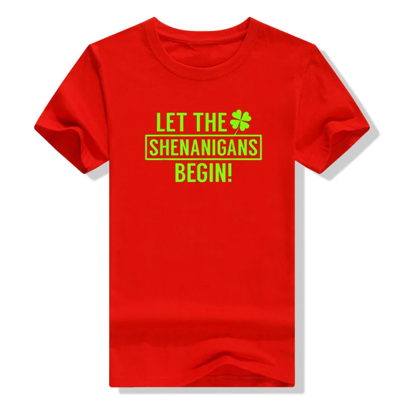 Để Cho Shenanigans Bắt Đầu Áo Ngộ Nghĩnh Thánh Patriciô Shenanigans Áo Thun Saint-Patriciô Ngày Graphic Tee Áo Thẩm Mỹ Quần Áo