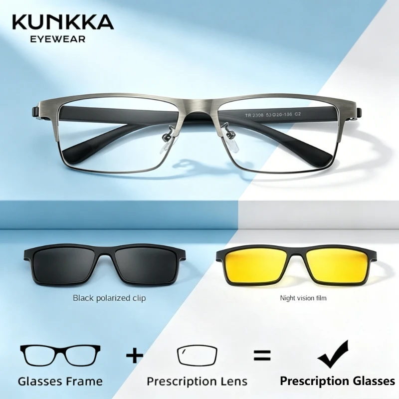kunkka-metal-2-in-1-magnet-clip-on-prescription-glasses-tr90-frame-trend-polarized-sunglasses-for-men-optical-glasses-new-2308