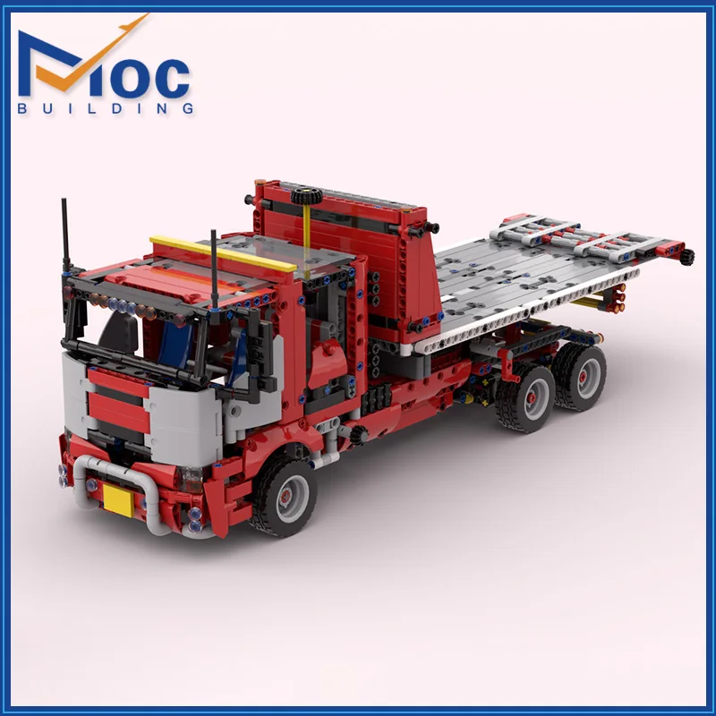 MOC Building Blocks Means Of Transport Double Cab Recovery Truck DIY Assembled Model Toy Holiday Gifts