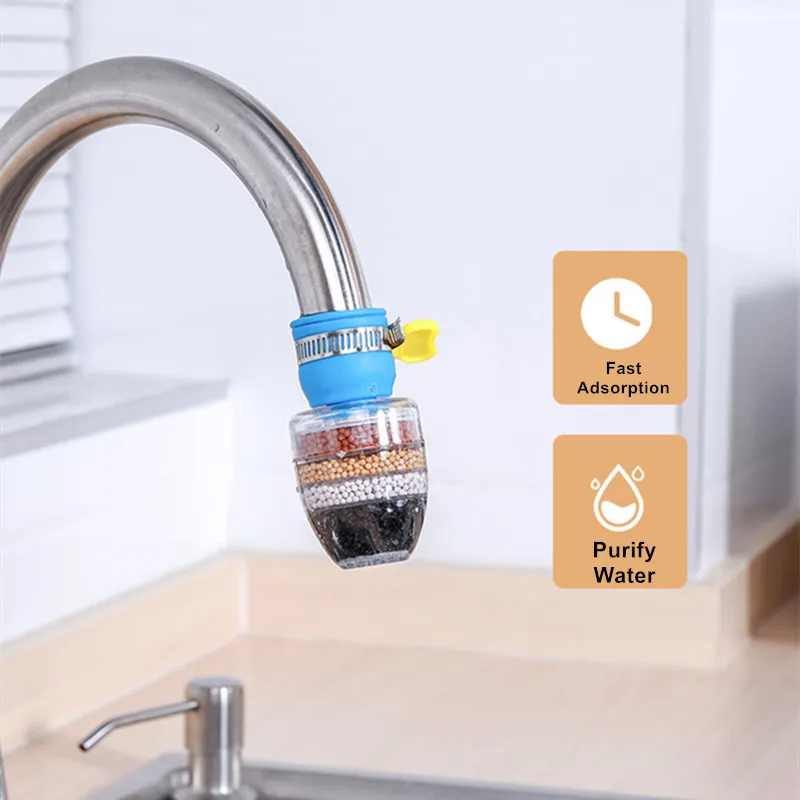 Customizable 5-layers Purifier Tap Filter Water Saving Kitchen Faucet Bubbler Filtration Shower Head Nozzle Cleaning Filters