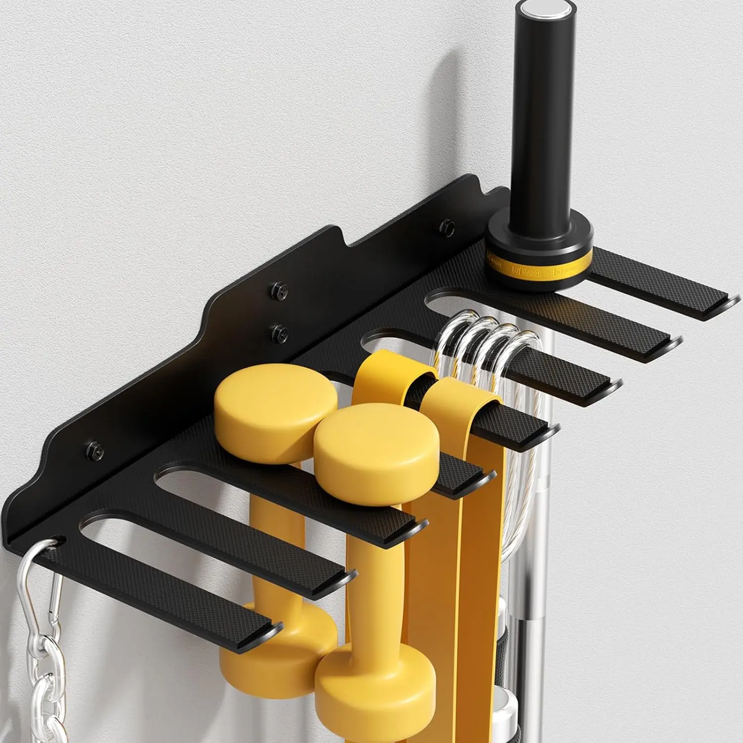 

Barbell Wall Rack - Vertical Bar Holder for 33mm Bars, Black Powder Coated, Space-Saving Gym Storage for Home & Commercial Use