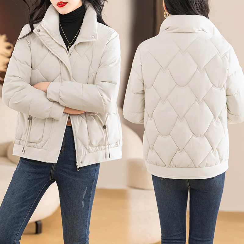 2024 New Winter Down Cotton Jacket Women Loose Padded Coat Female Solid Thicken Warm Puffer Parkas Jackets Snow Wear Outwear