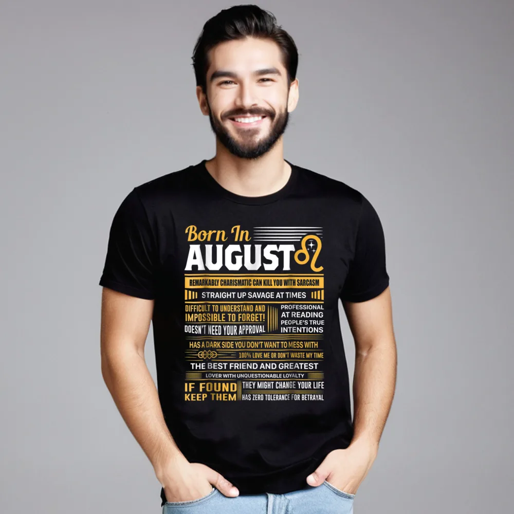 Funny Man T Shirt August Birthday Gifts - Born Normal Tees 100% Cotton Short Sleeve Slogan T Shirt Round Neck