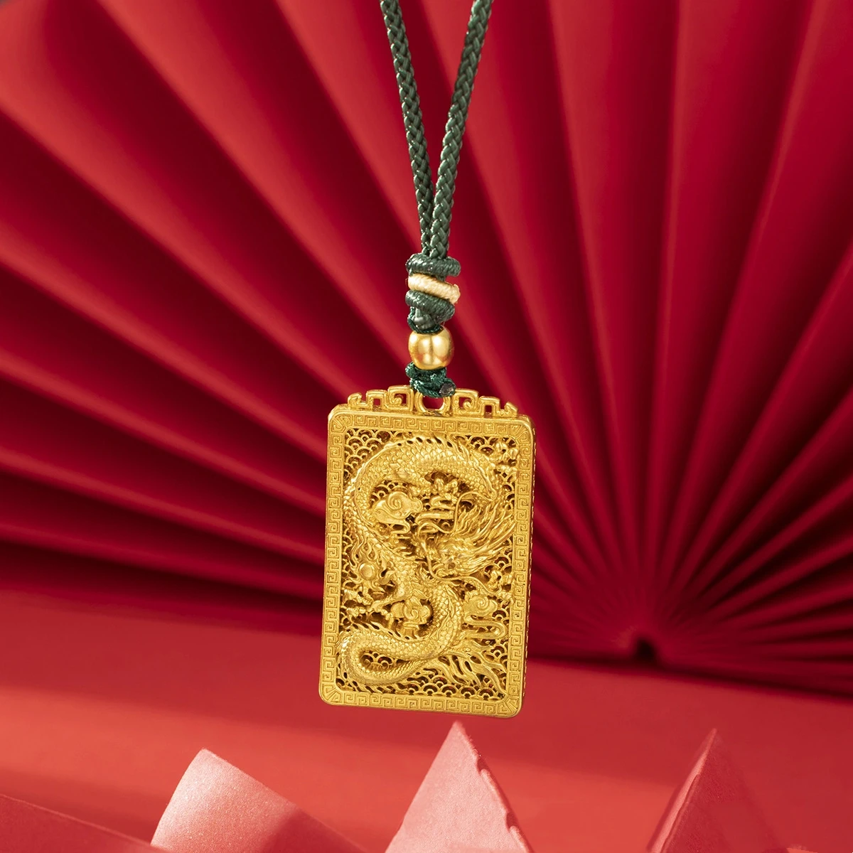 Fylia Jewelry  9999 24K real gold dragon teng domineering pendant ancient method golden national style divine beast totem jewelr