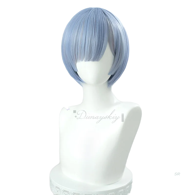 レム コスプレ衣装 アニメ Re:ゼロから始める異世界生活 ブルー ホワイト チアリーディング PU コート スカート ウィッグ 女性 ハロウィン