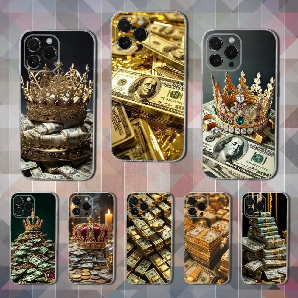 

Wealth Art Dollar Pattern Phone Case For iPhone 16,15,14,13,12,11 Pro,Max,Plus,X,XS,XR,SE,Mini Transparent Soft Cover